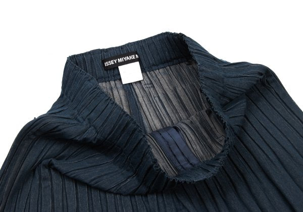 ISSEY MIYAKE MEN 13SS Pleated Cotton-Poly Pants Navy Size 2