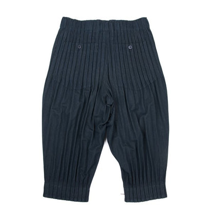 ISSEY MIYAKE MEN 13SS Pleated Cotton-Poly Pants Navy Size 2