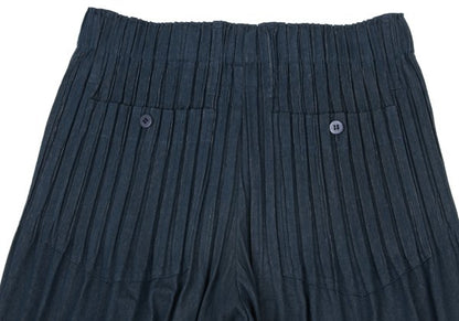 ISSEY MIYAKE MEN 13SS Pleated Cotton-Poly Pants Navy Size 2