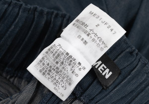 ISSEY MIYAKE MEN 13SS Pleated Cotton-Poly Pants Navy Size 2
