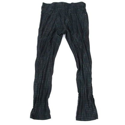 ISSEY MIYAKE MEN 14AW Shirred Graph Check Navy Multi Pants Size 2