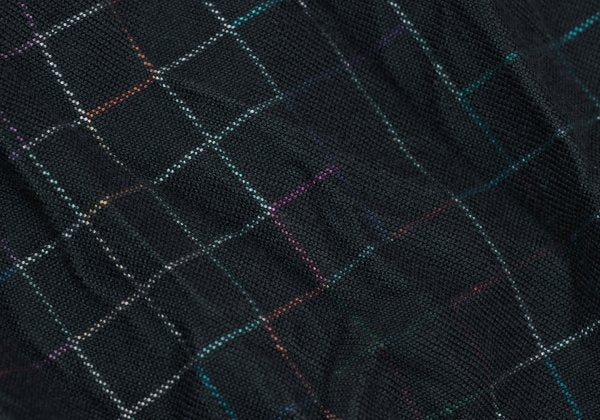 ISSEY MIYAKE MEN 14AW Shirred Graph Check Navy Multi Pants Size 2