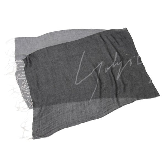 Yohji Yamamoto Signature Logo Scarf Gray