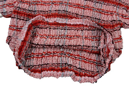 kwotias Cotton Silk Textured Overcheck Blouse Red Size 38