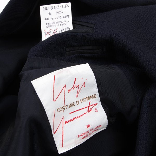 Yohji Yamamoto COSTUME D' HOMME Navy Wool 3B Jacket Size M