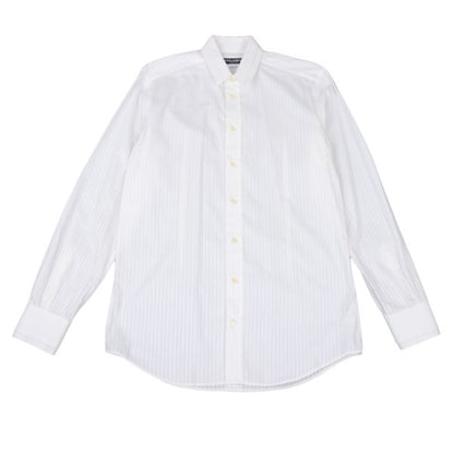 DOLCE&GABBANA Sheer Stripe Layered Cotton Shirt Size 41