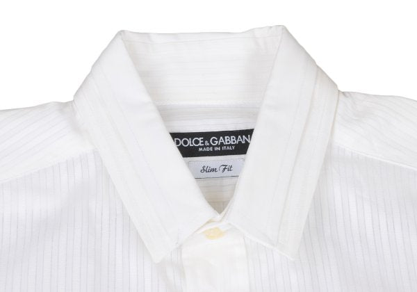 DOLCE&GABBANA Sheer Stripe Layered Cotton Shirt Size 41