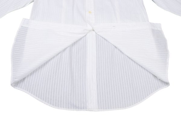 DOLCE&GABBANA Sheer Stripe Layered Cotton Shirt Size 41