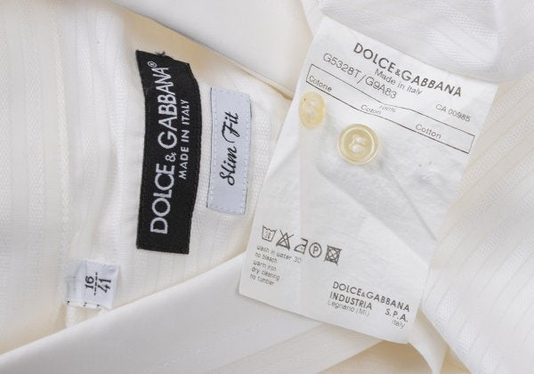 DOLCE&GABBANA Sheer Stripe Layered Cotton Shirt Size 41