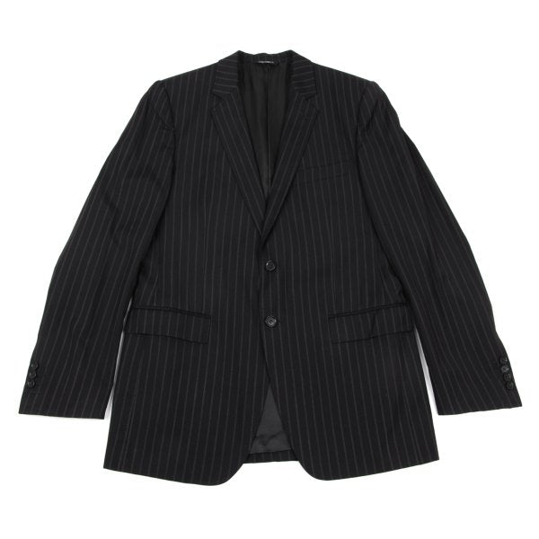 DOLCE&GABBANA Wool Pinstripe 2B Jacket Black Size L