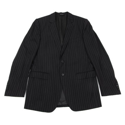 DOLCE&GABBANA Wool Pinstripe 2B Jacket Black Size L