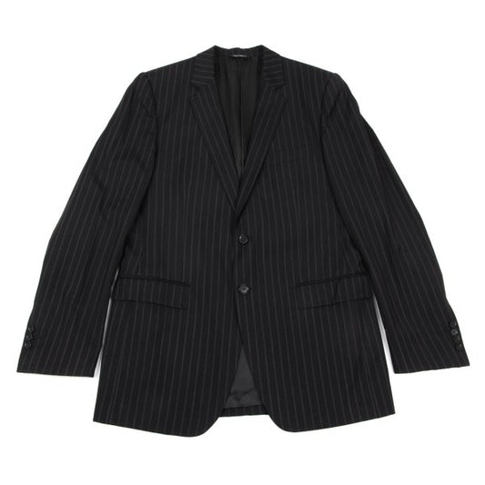 DOLCE&GABBANA Wool Pinstripe 2B Jacket Black Size L
