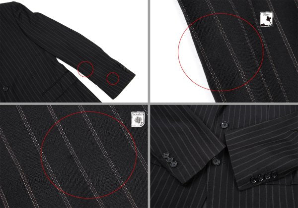DOLCE&GABBANA Wool Pinstripe 2B Jacket Black Size L