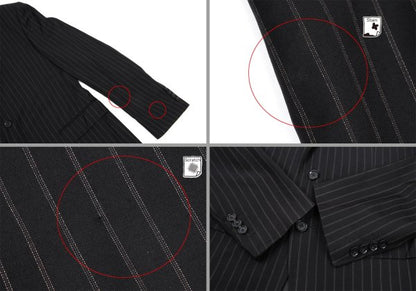 DOLCE&GABBANA Wool Pinstripe 2B Jacket Black Size L