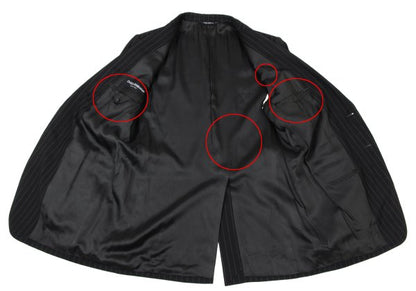 DOLCE&GABBANA Wool Pinstripe 2B Jacket Black Size L