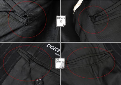 DOLCE&GABBANA Wool Pinstripe 2B Jacket Black Size L