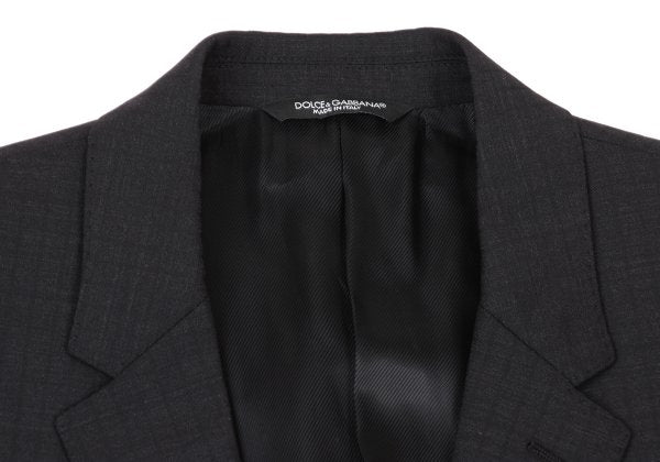 DOLCE&GABBANA Black Wool Shadow Stripe Jacket Size 50