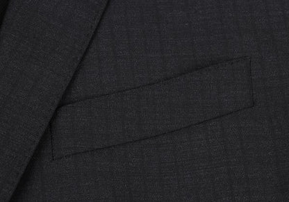 DOLCE&GABBANA Black Wool Shadow Stripe Jacket Size 50