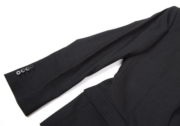 DOLCE&GABBANA Black Wool Shadow Stripe Jacket Size 50
