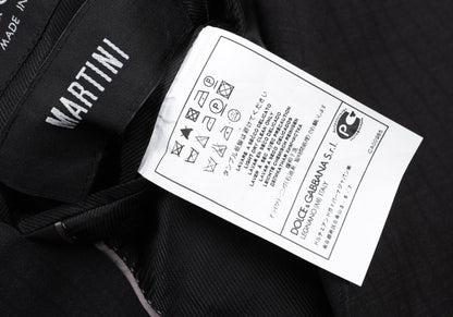 DOLCE&GABBANA Black Wool Shadow Stripe Jacket Size 50