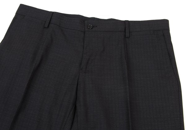 DOLCE&GABBANA Black Wool Shadow Stripe Pants Size 50