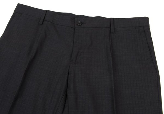 DOLCE&GABBANA Black Wool Shadow Stripe Pants Size 50