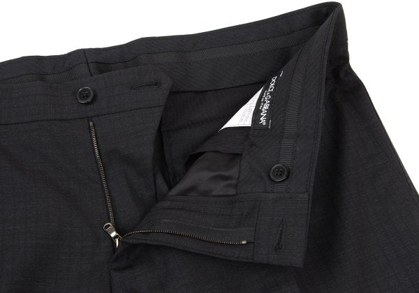 DOLCE&GABBANA Black Wool Shadow Stripe Pants Size 50