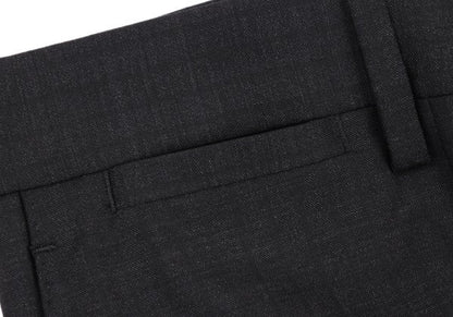 DOLCE&GABBANA Black Wool Shadow Stripe Pants Size 50