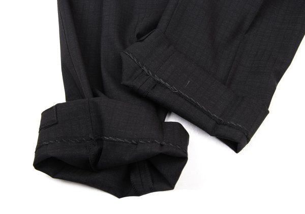 DOLCE&GABBANA Black Wool Shadow Stripe Pants Size 50