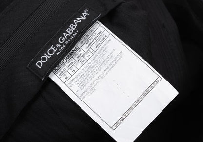 DOLCE&GABBANA Black Wool Shadow Stripe Pants Size 50