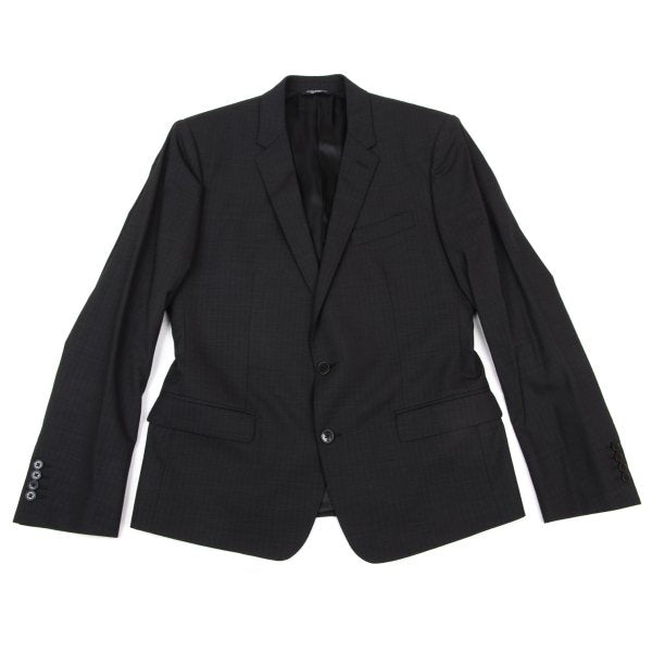 DOLCE&GABBANA Wool Shadow Stripe Jacket Black Size 50