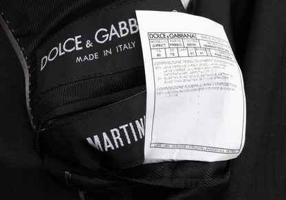 DOLCE&GABBANA Wool Shadow Stripe Jacket Black Size 50