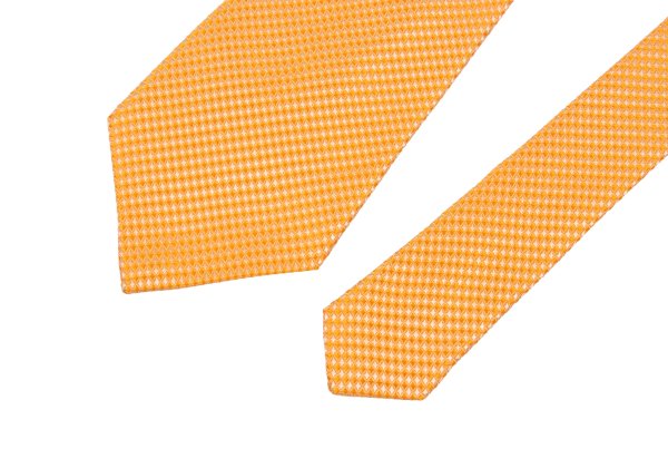 Y's for men Orange Diamond Jacquard Silk Tie