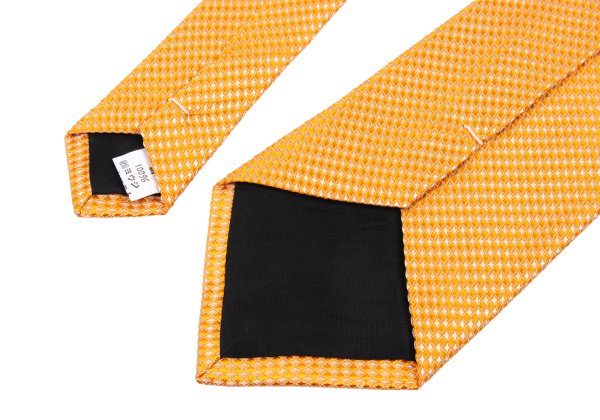 Y's for men Orange Diamond Jacquard Silk Tie