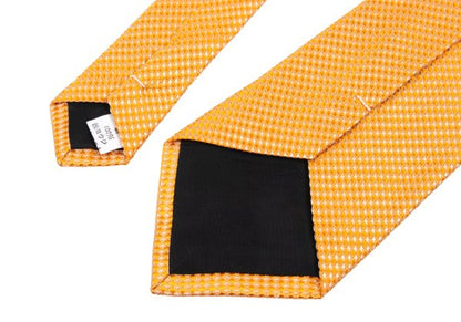 Y's for men Orange Diamond Jacquard Silk Tie