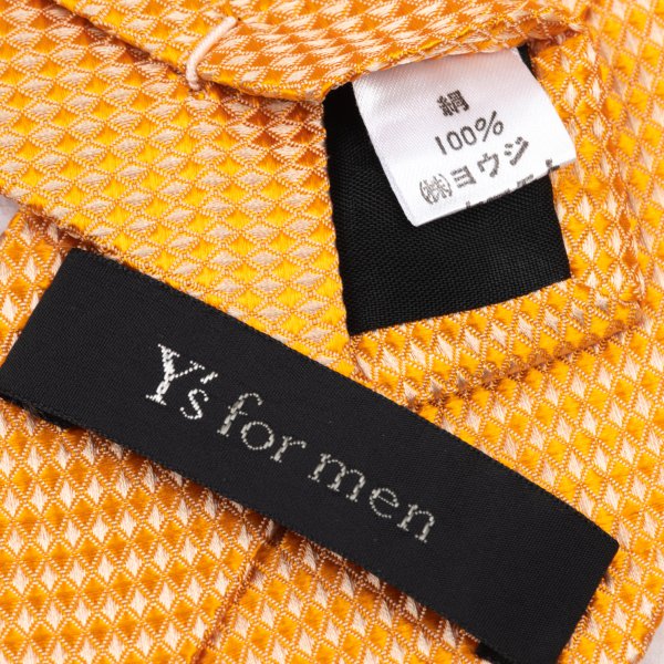 Y's for men Orange Diamond Jacquard Silk Tie