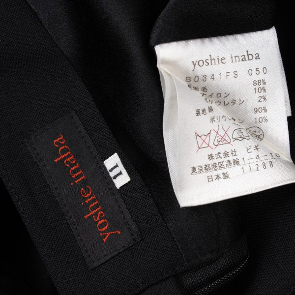 yoshie inaba Wool Blend Stretch Dart Skirt Black Size 11