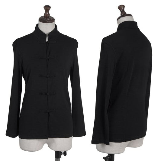 L'EQUIPE YOSHIE INABA Wool Stretch China Blouse Black Size 9