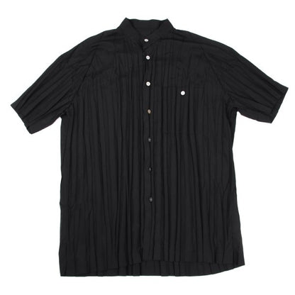 ISSEY MIYAKE MEN Pleated Band Collar Shirt Black Size L