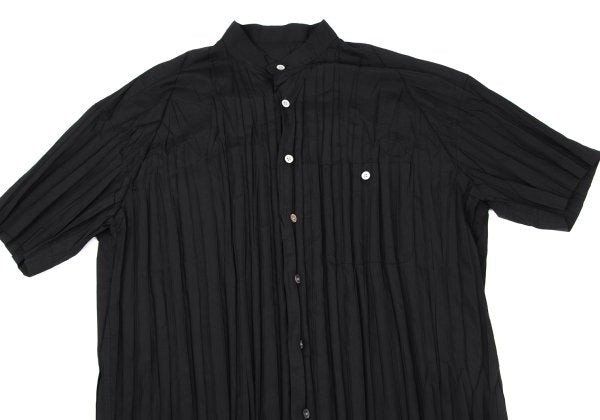 ISSEY MIYAKE MEN Pleated Band Collar Shirt Black Size L
