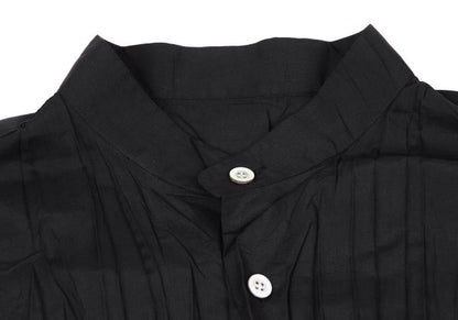 ISSEY MIYAKE MEN Pleated Band Collar Shirt Black Size L