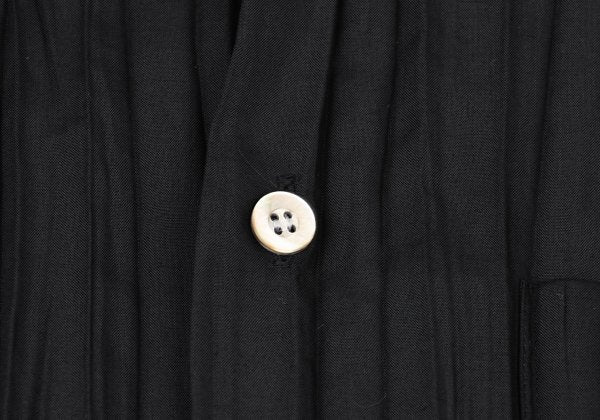 ISSEY MIYAKE MEN Pleated Band Collar Shirt Black Size L