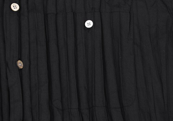 ISSEY MIYAKE MEN Pleated Band Collar Shirt Black Size L