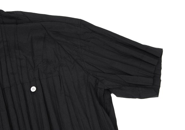 ISSEY MIYAKE MEN Pleated Band Collar Shirt Black Size L