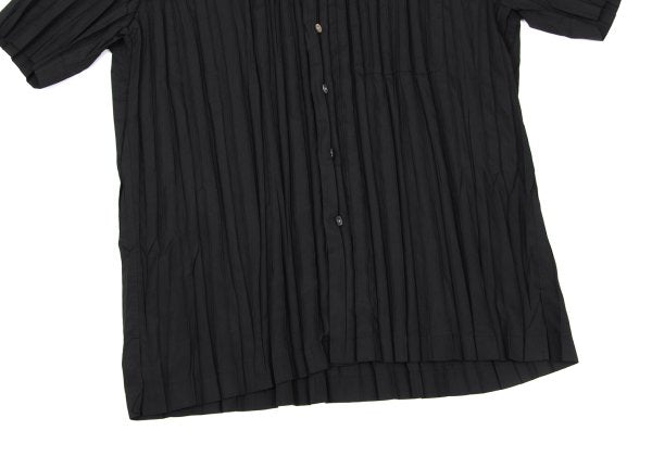 ISSEY MIYAKE MEN Pleated Band Collar Shirt Black Size L