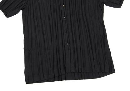 ISSEY MIYAKE MEN Pleated Band Collar Shirt Black Size L