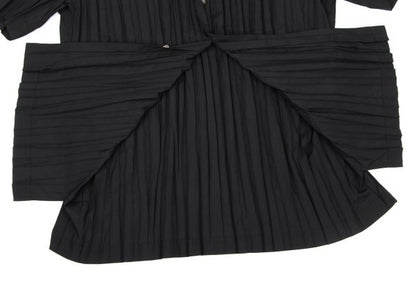 ISSEY MIYAKE MEN Pleated Band Collar Shirt Black Size L