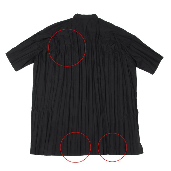 ISSEY MIYAKE MEN Pleated Band Collar Shirt Black Size L