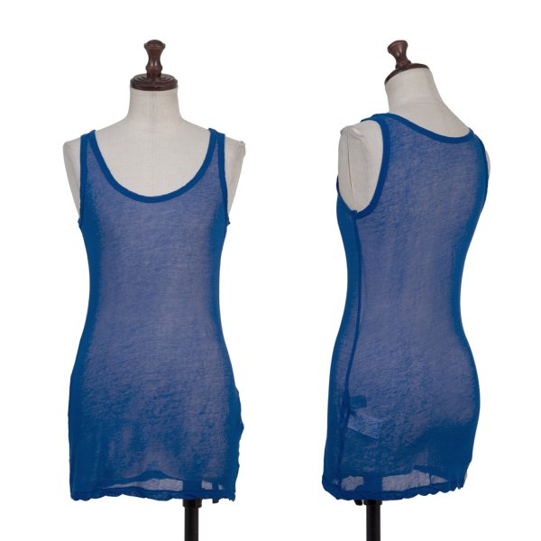 Yohji Yamamoto FEMME Cotton Sheer Tank Top Blue Size 2