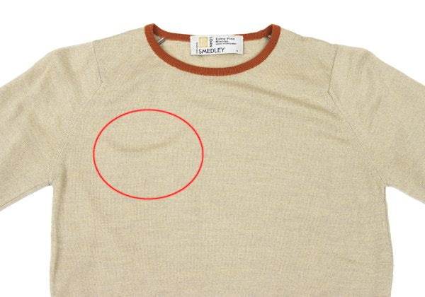 JOHN SMEDLEY Merino Wool Trim Knit Sweater Beige Size S